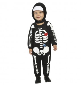 Skelett Kostüm mit Kapuze für Baby