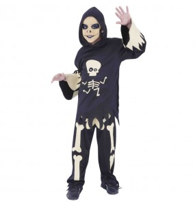 Skelett Kostüm mit beweglichen Augen für Kinder