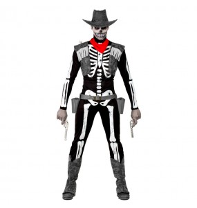 Verkleidung Cowboy-Skelett Erwachsene für einen Halloween-Abend
