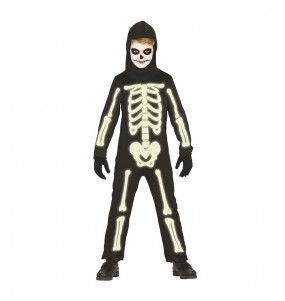 Leuchten im Dunkeln Skelett Kinderverkleidung für eine Halloween-Party
