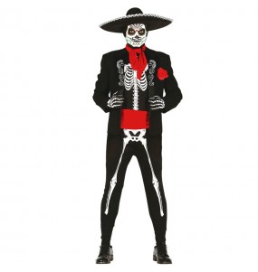 Verkleidung Mexikanisches Skelett Erwachsene für einen Halloween-Abend