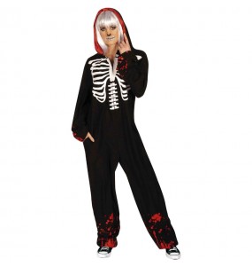 Verkleidung Blutige Onesie Skelett Erwachsene für einen Halloween-Abend