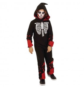 Blutiges Skelett Onesie Kinderverkleidung für eine Halloween-Party