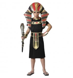 Schwarzer und goldener Pharao Kostüm für Jungen