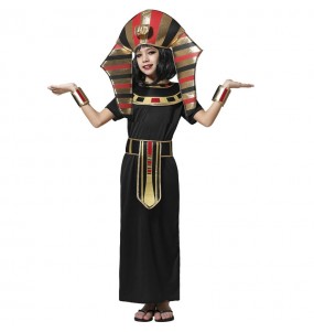Pharao von Ägypten schwarz und gold Kostüm für Mädchen