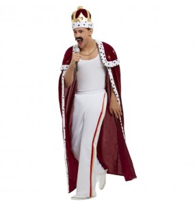 Freddie Mercury Kostüm mit echtem Umhang für Männer