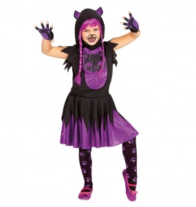Schwarze Katze mit Ton Kostüm für Mädchen