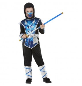 Blauer Ninja-Krieger Kostüm für Jungen
