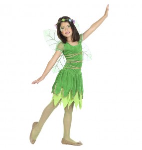 Grünes Feenkostüm mit Flügeln für Mädchen