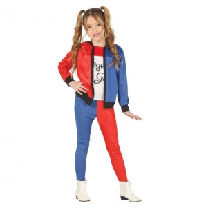 Verkleiden Sie die Harley Quinn Superschurke Mädchen für eine Halloween-Party