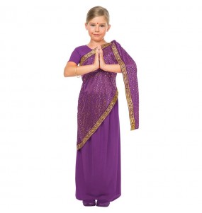 Hindu Bollywood violetter Kostüm für Mädchen