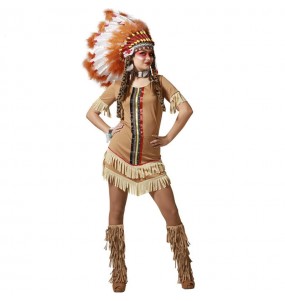 Buntes Indianerin Kostüm für Damen