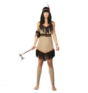 Braun Indianerin Kostüm für Damen