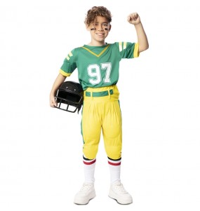 Grüner American Football-Spieler Kostüm für Jungen