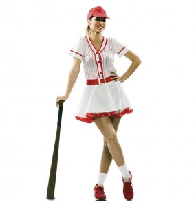 Kostüm Sie sich als Retro Baseball Sieler Kostüm für Damen-Frau für Spaß und Vergnügungen