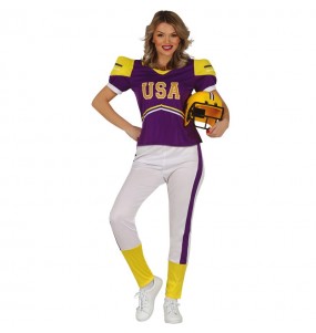 Kostüm Sie sich als American Football SpielerKostüm für Damen-Frau für Spaß und Vergnügungen