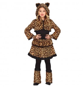 Leopard mit Kapuze Kostüm für Mädchen