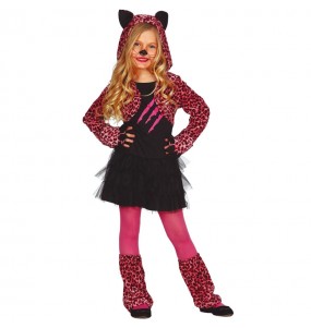Rosa Leopard Kostüm für Mädchen