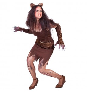 Wölfin Kostüm Frau für Halloween Nacht