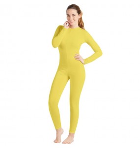 Kostüm Sie sich als Gelber Spandex Overall Kostüm für Damen-Frau für Spaß und Vergnügungen