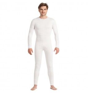 Weißer Spandex Overall Erwachseneverkleidung für einen Faschingsabend
