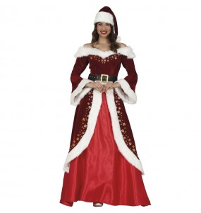 Langes Weihnachtsmann Kostüm für Damen