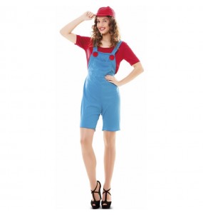 Kostüm Sie sich als Super Mario Kostüm für Damen-Frau für Spaß und Vergnügungen