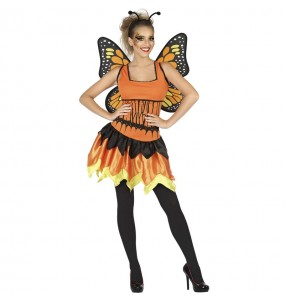 Kostüm Sie sich als Orangefarbenes Schmetterling Kostüm für Damen-Frau für Spaß und Vergnügungen