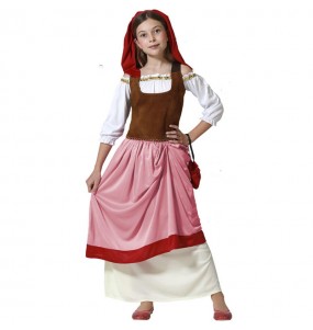 Mittelalterliche Gastwirt Kostüm für Mädchen