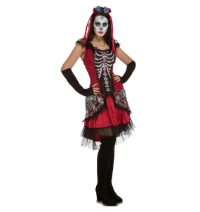 Mexikanische Catrina Deluxe Kostüm Frau für Halloween Nacht