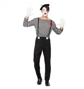 Mime Clown Erwachseneverkleidung für einen Faschingsabend