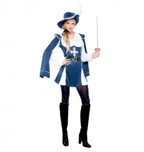 Kostüm Sie sich als Blauer Musketier Kostüm für Damen-Frau für Spaß und Vergnügungen