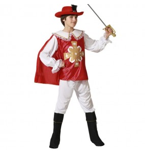 Rotes Musketier Kostüm für Jungen