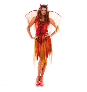 Teufelin mit Flügel Kostüm Frau für Halloween Nacht