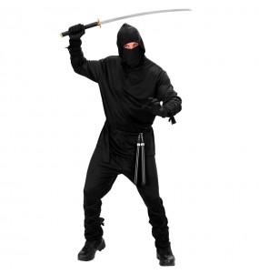 Klassischer schwarzer Ninja Kostüm für Herren
