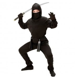 Klassischer schwarzer Ninja Kostüm für Jungen