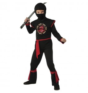 Schwarzer Drachen-Ninja Kostüm für Jungen