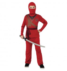 Roter Totenkopf-Ninja Kostüm für Jungen