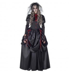 Gotische Leichenbraut Kostüm Frau für Halloween Nacht