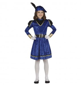 Blau Königlicher Pagenkopf Kostüm für Mädchen