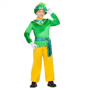 Grüner Weiser Pagenkopf Kostüm für Kinder