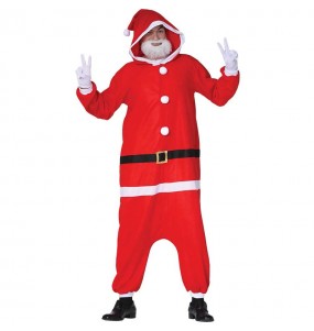 Weihnachtsmann Onesie Erwachseneverkleidung für einen Faschingsabend