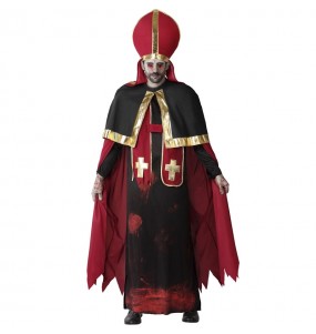 Verkleidung Blutiger Papst Erwachsene für einen Halloween-Abend