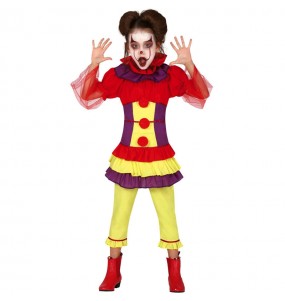 Verkleiden Sie die Killer Clown PennywiseMädchen für eine Halloween-Party
