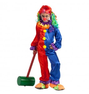 Verkleiden Sie die Teufel ClownMädchen für eine Halloween-Party