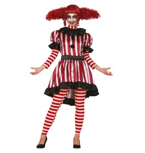 Schrecklicher Clown Kostüm Frau für Halloween Nacht