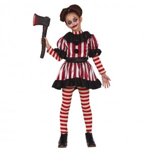 Verkleiden Sie die Schrecklicher ClownMädchen für eine Halloween-Party