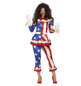 Patriotischer Clown Kostüm für Damen