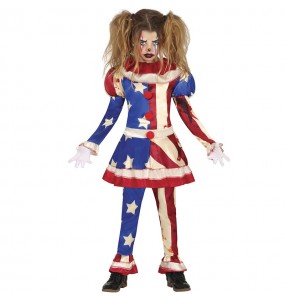 Patriotischer Clown Kostüm für Mädchen