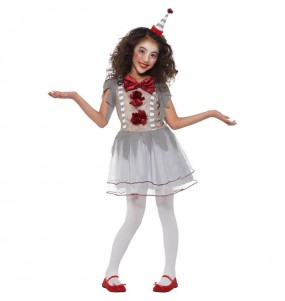 Verkleiden Sie die Graues Pennywise Mädchen für eine Halloween-Party
